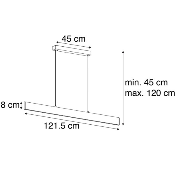 Hanglamp donkergrijs incl. LED met afstandsbediening - Casper - Afbeelding 3
