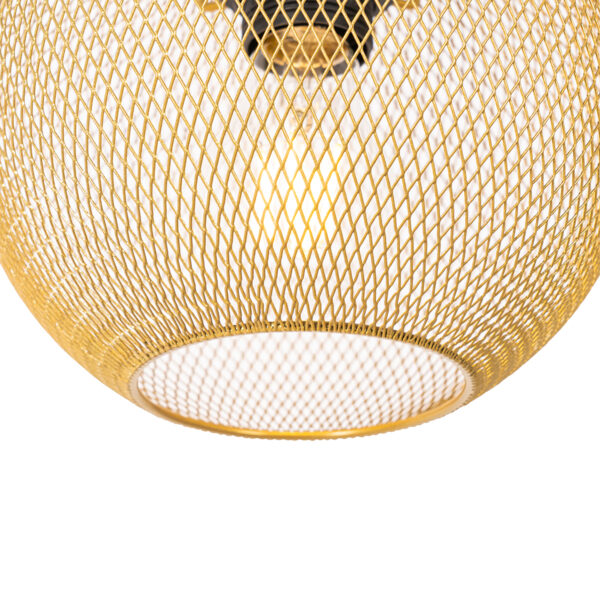 Industriële hanglamp goud 3-lichts - Flor - Afbeelding 2