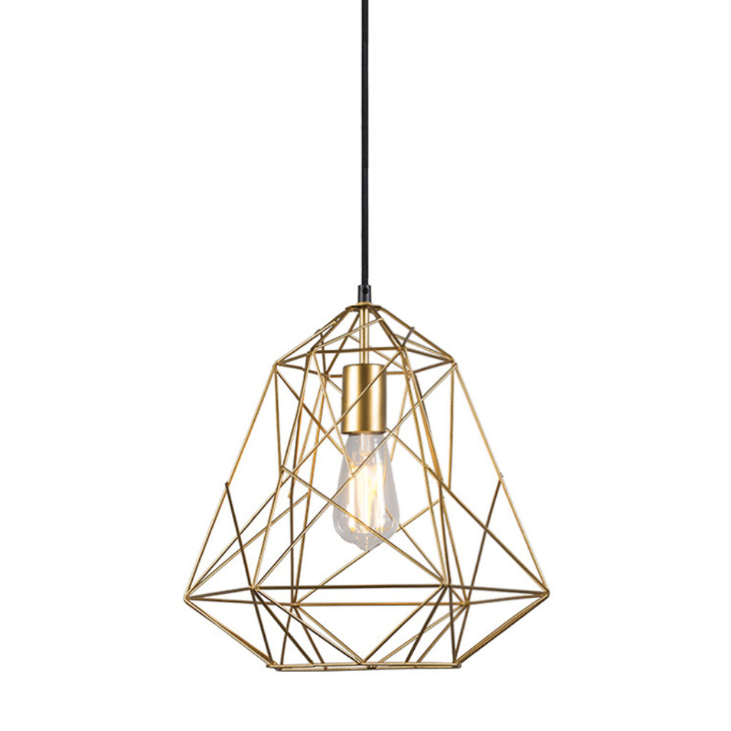 hanglampen hanglamp goud Framework Basic Staal Design van enkel een frame gemaakt dun metaal draad in gouden kleur. Door de minimalistische vormgeving is