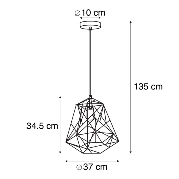 Industriële hanglamp goud - Framework Basic - Afbeelding 3