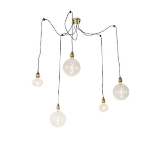hanglampen Hanglamp goud incl. LED amber dimbaar Cava Luxe Staal Oranje