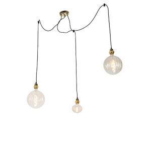 hanglampen Hanglamp goud incl. LED amber dimbaar Cava Luxe Staal Oranje