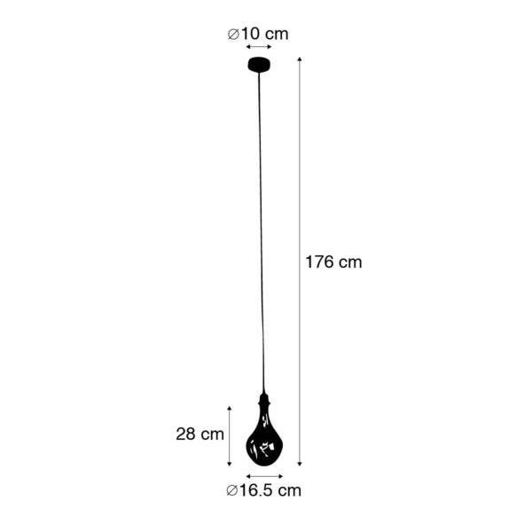 Hanglamp goud incl. LED amber dimbaar - Cava Luxe - Afbeelding 3