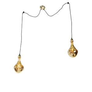hanglampen Hanglamp goud incl. LED amber dimbaar Cava Luxe Staal