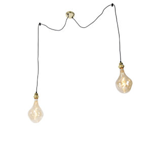hanglampen Hanglamp goud incl. LED dimbaar Cava Luxe Staal Oranje