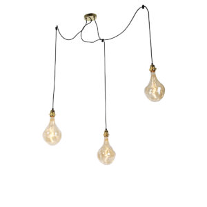 hanglampen Hanglamp goud incl. LED dimbaar Cava Luxe Staal Oranje