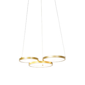 hanglampen Hanglamp goud incl. LED dimbaar Rondas AluminiumKunststofStaal Goud Moderne hanglamp zorgt met haar 3 lichtcirkels voor een prachtig lichteffect in