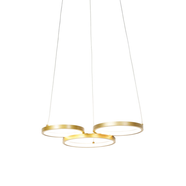 hanglampen Hanglamp goud incl. LED dimbaar Rondas AluminiumKunststofStaal Goud Moderne hanglamp zorgt met haar 3 lichtcirkels voor een prachtig lichteffect in