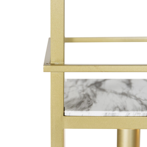 Industriële hanglamp goud met marmer en rek 4-lichts - Cage Rack - Afbeelding 2