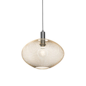 hanglampen hanglamp goud Molly Staal Ga voor sfeer in huis met Molly. Prachtig de woonkamer eetkamer of slaapkamer. Zijn gaas structuur zorgt een vrolijk