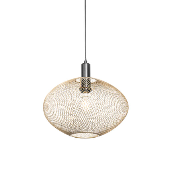 hanglampen hanglamp goud Molly Staal Ga voor sfeer in huis met Molly. Prachtig de woonkamer eetkamer of slaapkamer. Zijn gaas structuur zorgt een vrolijk