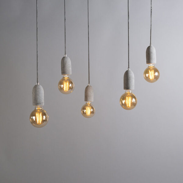 Industriële hanglamp grijs beton - Cava 5 - Afbeelding 2