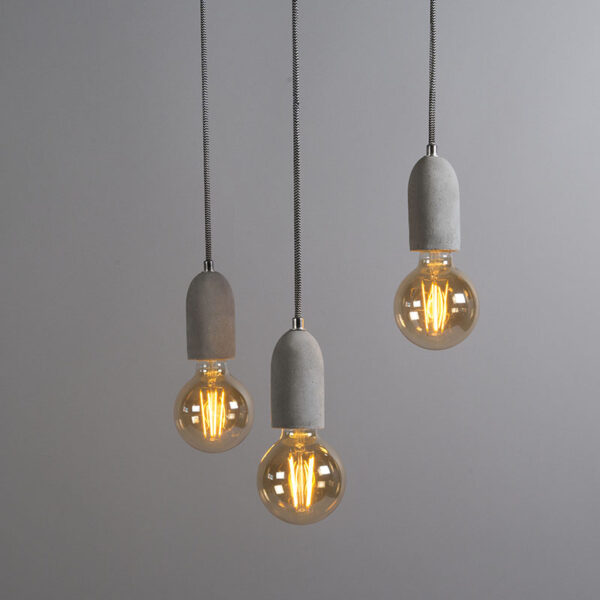 Industriële hanglamp grijs beton - Cava 3 - Afbeelding 2