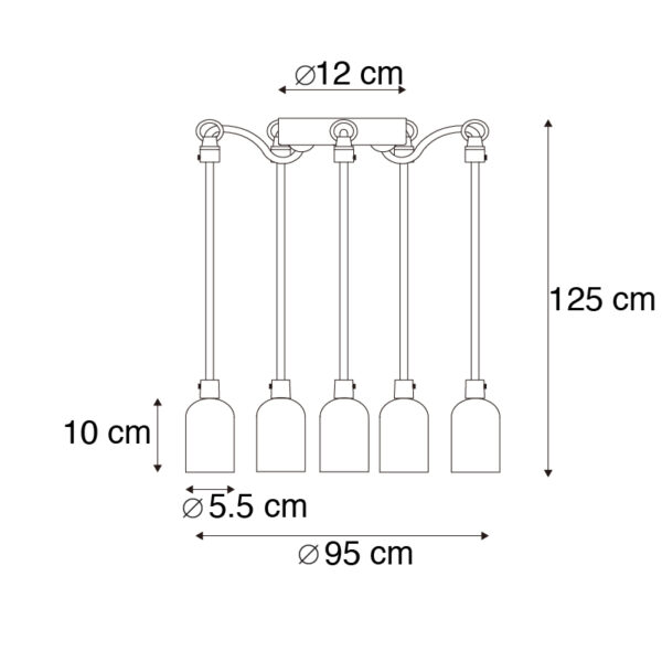 Industriële hanglamp grijs beton - Cava 5 - Afbeelding 3