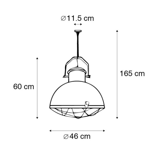 Industriële hanglamp grijs - Engine - Afbeelding 3