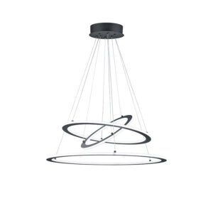 hanglampen Hanglamp grijs incl. LED dimbaar Tijn Staal Donkergrijs Wauw een echte blikvanger deze Bedenk eens hoe mooi boven de eettafel of op kantoor zou staan