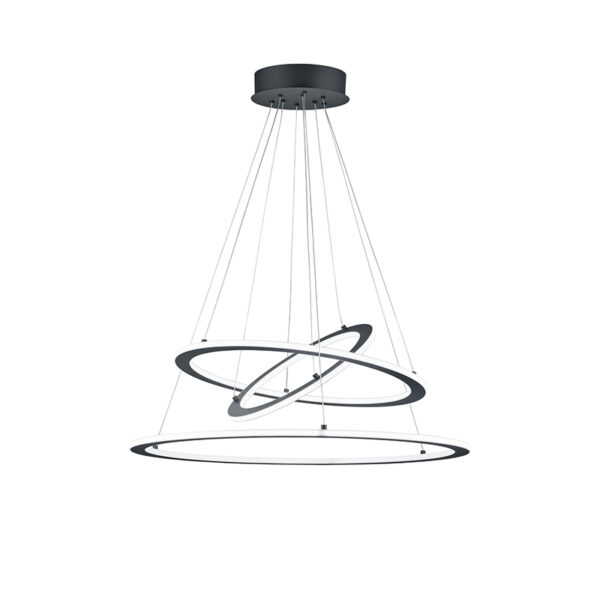 hanglampen Hanglamp grijs incl. LED dimbaar Tijn Staal Donkergrijs Wauw een echte blikvanger deze Bedenk eens hoe mooi boven de eettafel of op kantoor zou staan