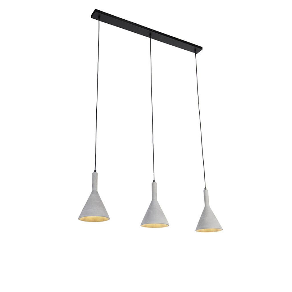 hanglampen hanglamp grijs met zwart Steypa Steen BetonStaal Grijs Wat een mooie is deze Met haar kegelvormige kappen weet ze het licht goed te verspreiden. De