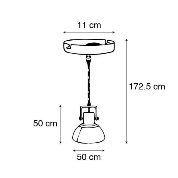 Industriële hanglamp grijs 40 cm - Samia Sabo - Afbeelding 3