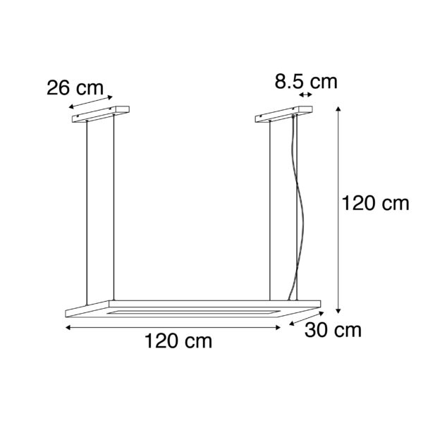Hanglamp hout 120 cm incl. LED met afstandsbediening - Ajdin - Afbeelding 3