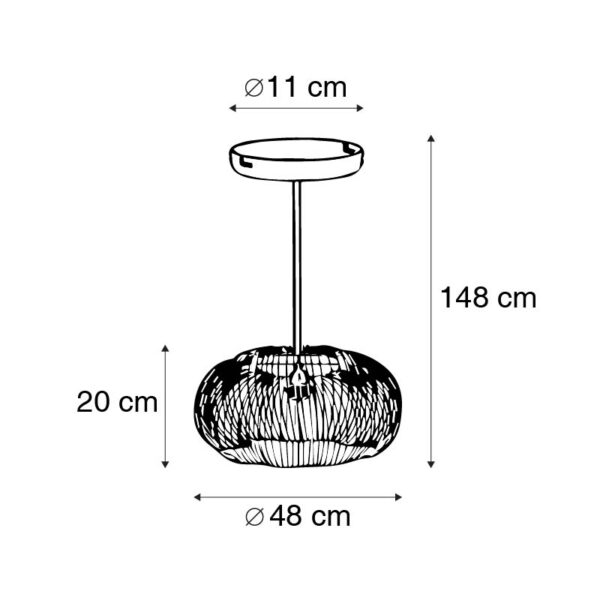 Industriële hanglamp koper 49 cm - Finn - Afbeelding 3