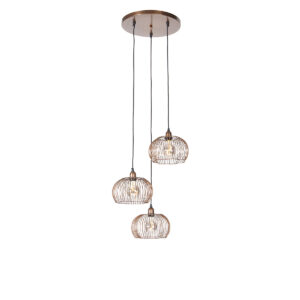 hanglampen hanglamp koper Finn Staal Koper Wauw wat een blikvanger is deze Met 3 mooie lichtpunten steelt hij de show. Mooi boven ronde Hanglamp in hoogte
