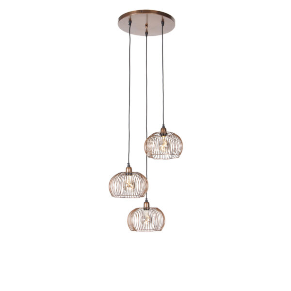 hanglampen hanglamp koper Finn Staal Koper Wauw wat een blikvanger is deze Met 3 mooie lichtpunten steelt hij de show. Mooi boven ronde Hanglamp in hoogte