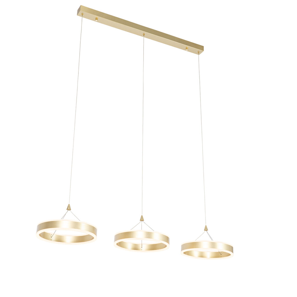 hanglampen Hanglamp messing langwerpig incl. LED dimbaar Lyani AluminiumStaalKunststof Soms hoeft een lamp niet veel poespas te zijn om perfect in je interieur