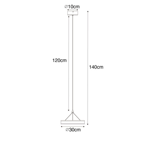 Hanglamp messing 30 cm incl. LED 3-staps dimbaar - Lyani - Afbeelding 3