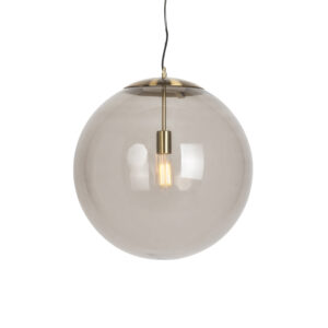 hanglampen hanglamp messing met smoke glas 50 cm Ball GlasMetaal Fantastisch vormgegeven dit tijdloze ontwerp zal een zeer sierlijk en sfeervol effect in jouw