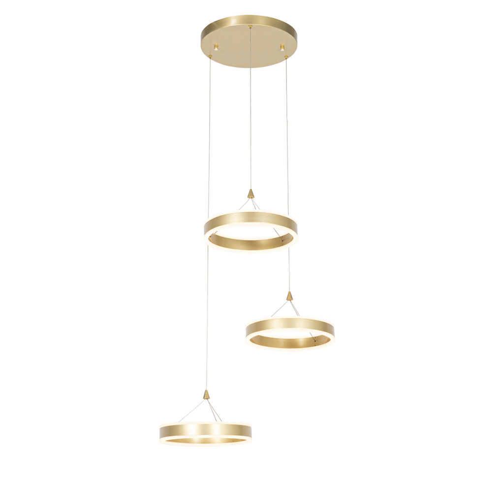 hanglampen Hanglamp messing rond incl. LED dimbaar Lyani AluminiumStaalKunststof Soms hoeft een lamp niet veel poespas te zijn om perfect in je interieur passen