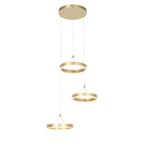 hanglampen Hanglamp messing rond incl. LED dimbaar Lyani AluminiumStaalKunststof Soms hoeft een lamp niet veel poespas te zijn om perfect in je interieur passen