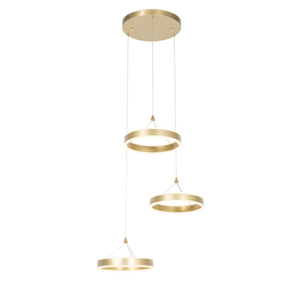 hanglampen Hanglamp messing rond incl. LED dimbaar Lyani AluminiumStaalKunststof Soms hoeft een lamp niet veel poespas te zijn om perfect in je interieur passen