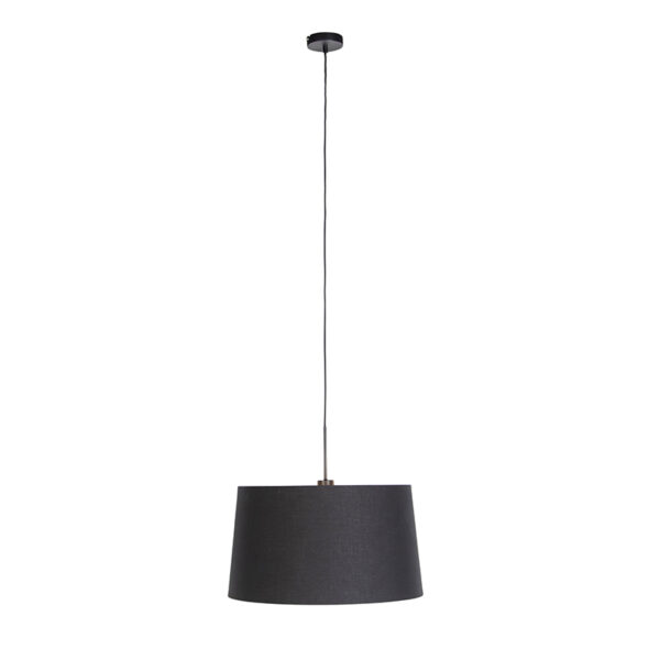 Hanglamp met katoenen kap zwart met goud 50 cm - Combi - Afbeelding 2