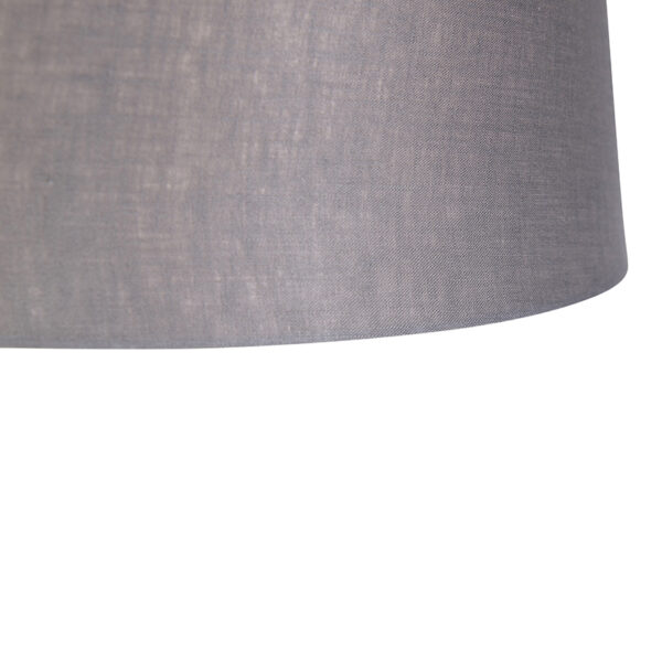 Hanglamp met linnen kap donkergrijs 35 cm - Blitz I staal - Afbeelding 2