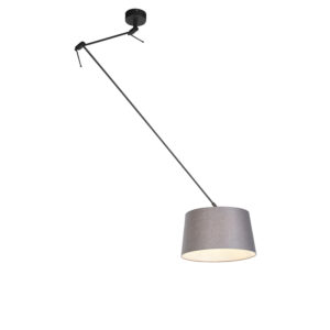 hanglampen Hanglamp met linnen kap donkergrijs 35 cm Blitz I zwart LinnenStaal Grijs Stoere vorm tijdloze Dat is de hanglamp. De lamp heeft een totale hoogte