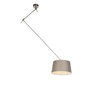 hanglampen Hanglamp met linnen kap taupe 35 cm Blitz I staal LinnenStaal Taupe Elegant en tijdloos. De geeft jouw interieur een rustig karakter dankzij de