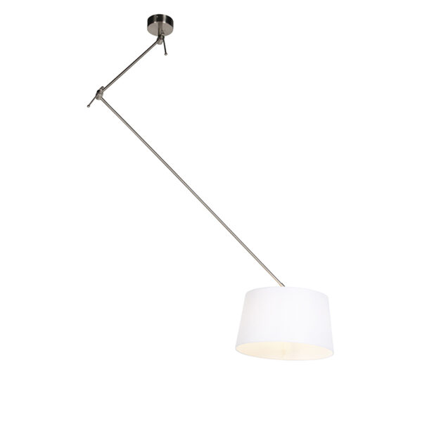 hanglampen Hanglamp met linnen kap wit 35 cm Blitz I staal LinnenStaal Wit Elegant en tijdloos. De zorgt voor een rustige sfeer in huis dankzij de witte het