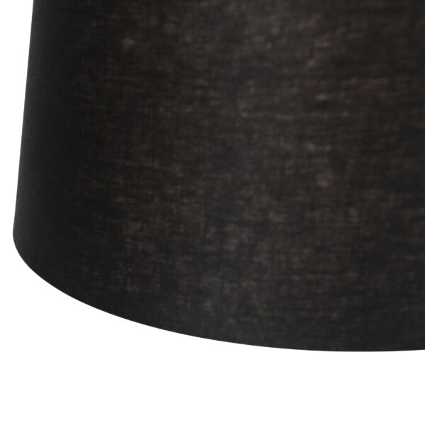 Hanglamp met linnen kappen zwart 35 cm - Blitz II staal - Afbeelding 2