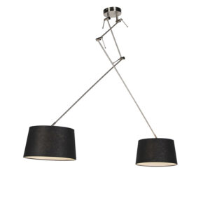 hanglampen Hanglamp met linnen kappen zwart 35 cm Blitz II staal StaalStof Zwart Elegant en tijdloos. De zorgt voor een rustige sfeer in huis dankzij de zwarte