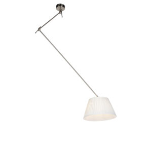 hanglampen Hanglamp met plisse kap 35 cm Blitz I staal StofStaal Staal Elegant en tijdloos. De geeft jouw interieur een rustig karakter dankzij de het stalen