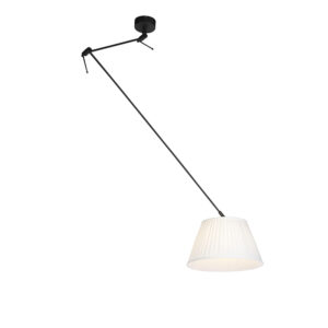 hanglampen Hanglamp met plisse kap 35cm Blitz I zwart StofStaal Zwart Stoere vorm tijdloze Dat is de hanglamp. De lamp heeft een totale hoogte van 130 cm.