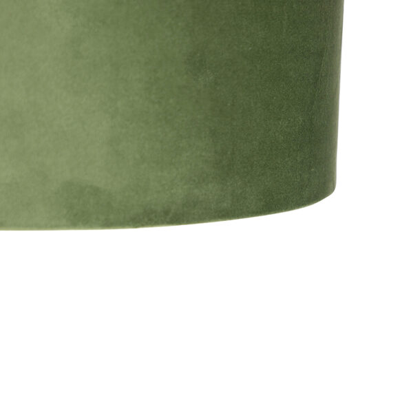 Hanglamp met velours kap groen met goud 35 cm - Blitz I zwart - Afbeelding 2