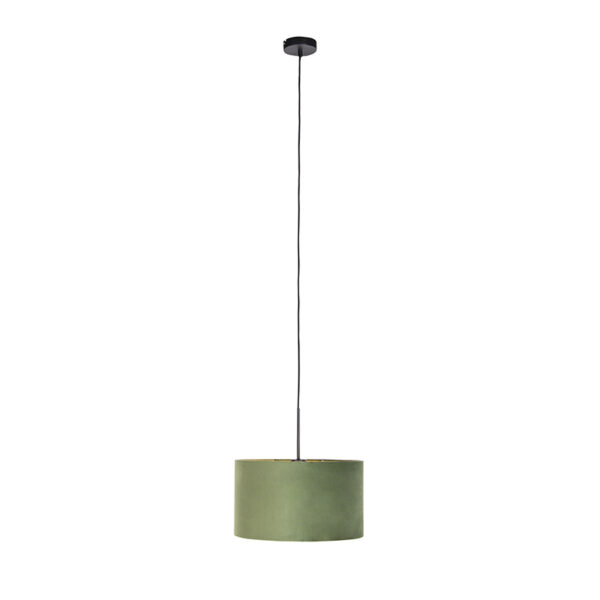 Hanglamp met velours kap groen met goud 35 cm - Combi - Afbeelding 2