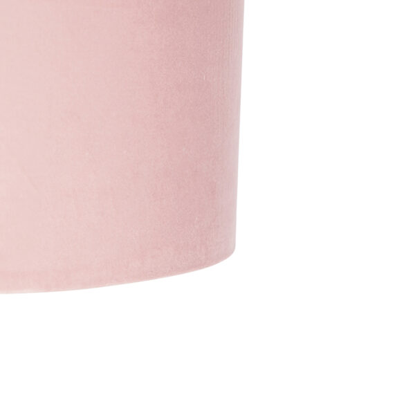 Hanglamp met velours kap oud roze met goud 35 cm - Blitz I zwart - Afbeelding 2