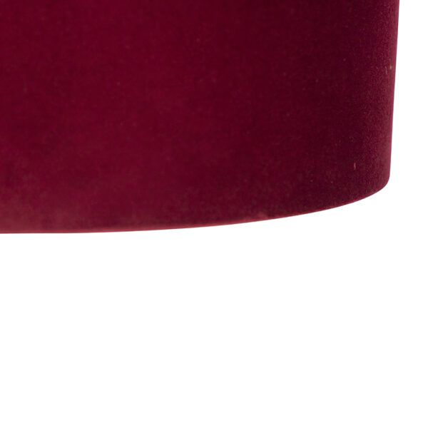 Hanglamp met velours kap rood met goud 35 cm - Blitz I zwart - Afbeelding 2
