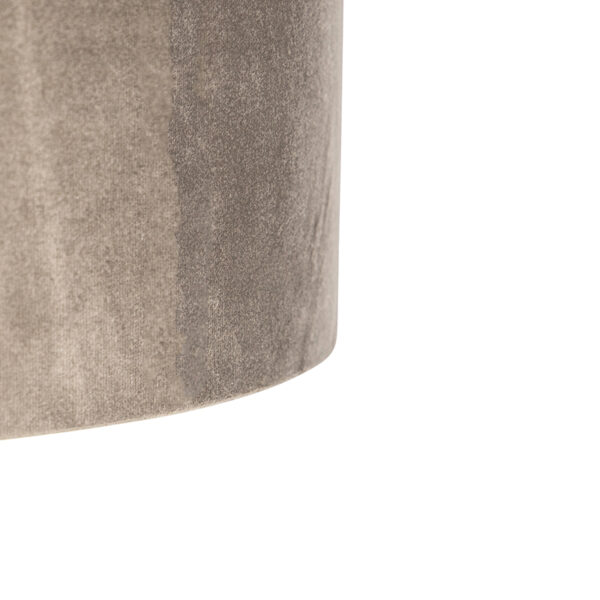 Hanglamp met velours kap taupe met goud 35 cm - Blitz I zwart - Afbeelding 2