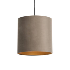 hanglampen Hanglamp met velours kap taupe goud 40 cm Combi StofStaal Taupe Ben je op zoek naar een prachtige basic Dan is deze zeker wat voor Met hanglamp kun