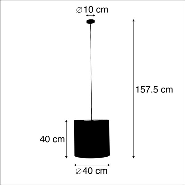 Hanglamp met velours kap vlinders met goud 40 cm - Combi - Afbeelding 3