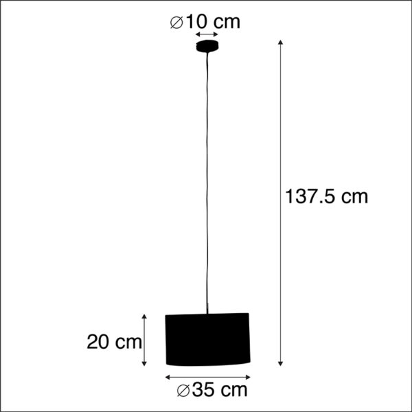 Hanglamp met velours kap vlinders met goud 35 cm - Combi - Afbeelding 3